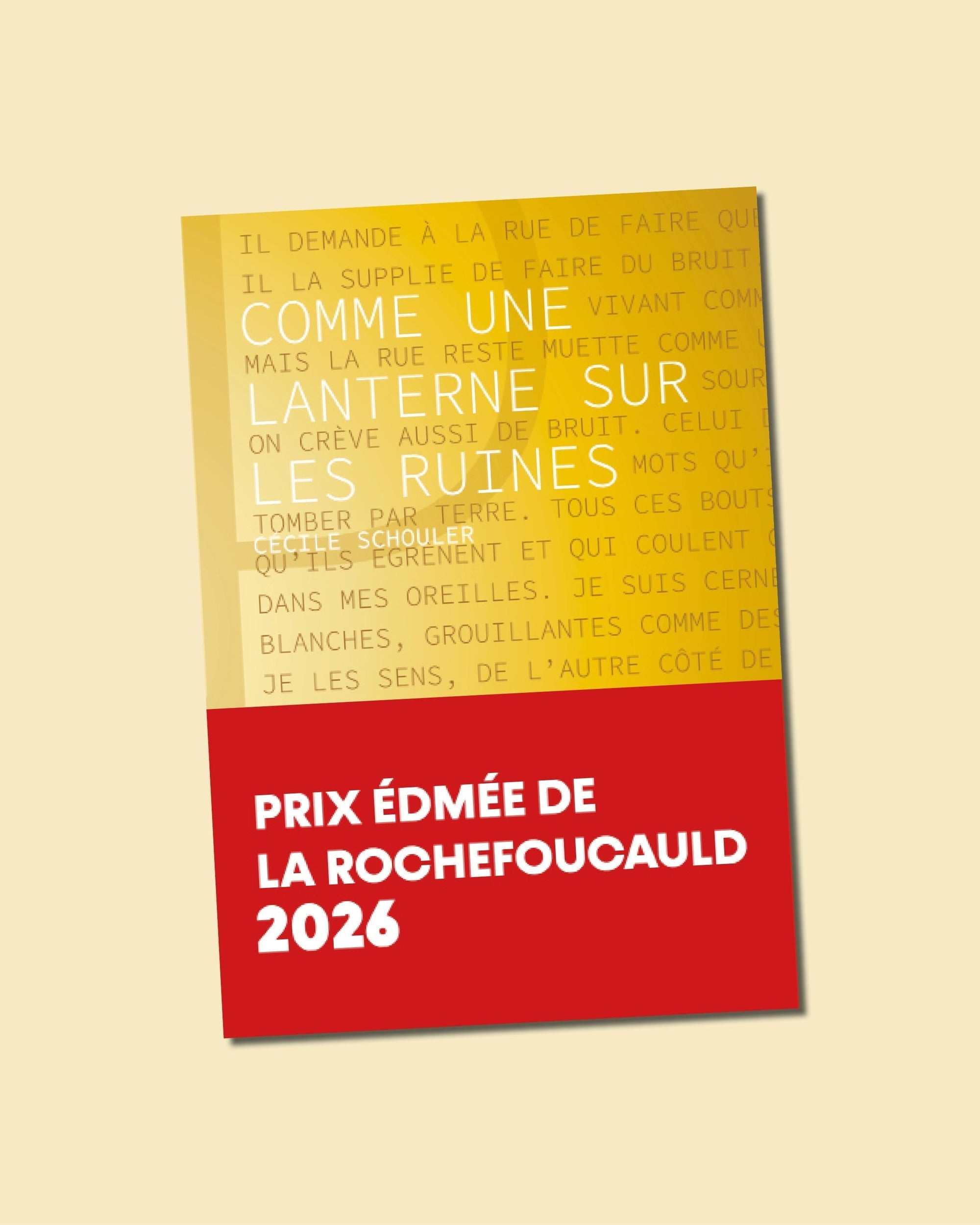 Prix Edmée de La Rochefoucauld 2026 - Comme une lanterne sur les ruines de Cécile Schouler