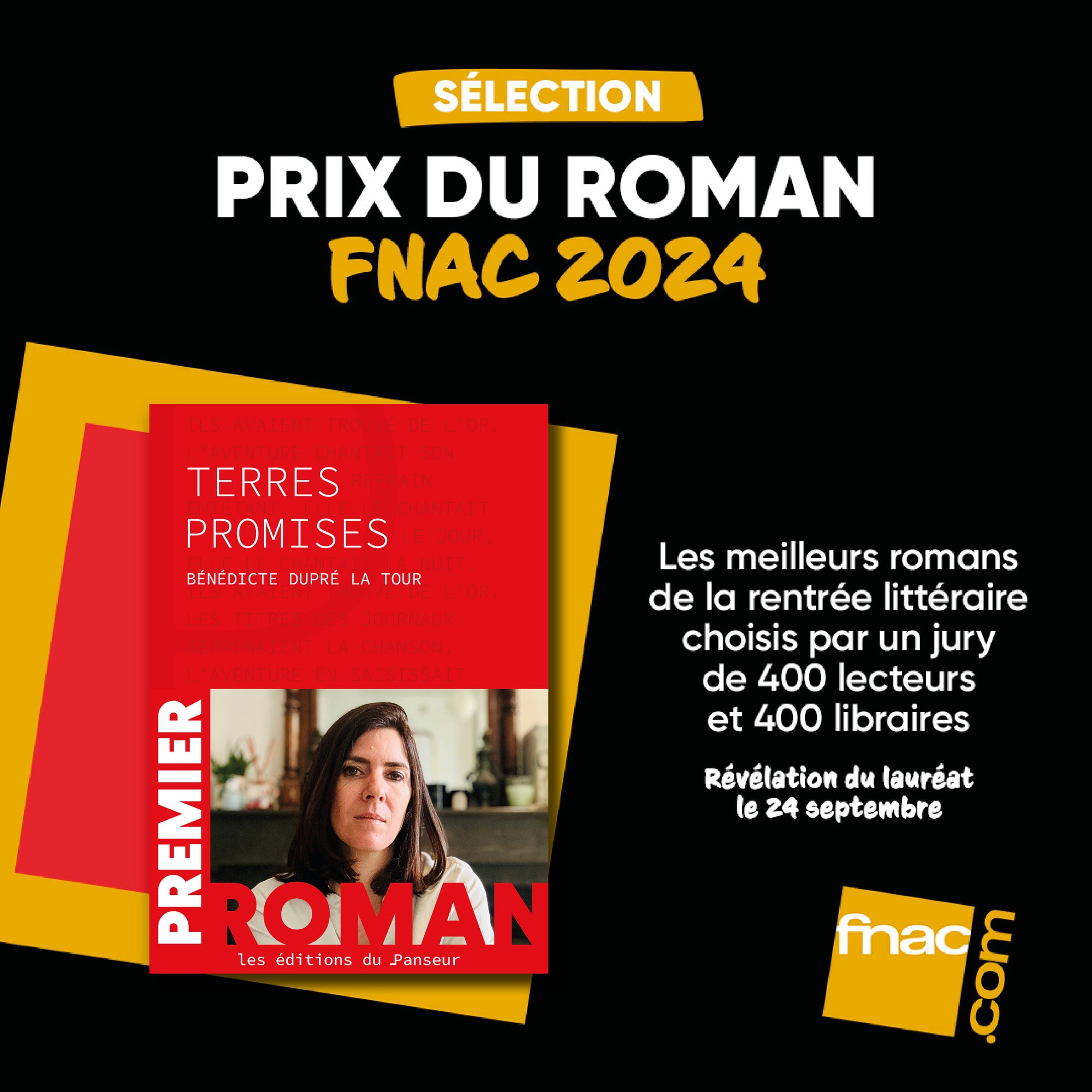 // Prix du roman Fnac 2024 / Terres Promises de Bénédicte Dupré la Tour //