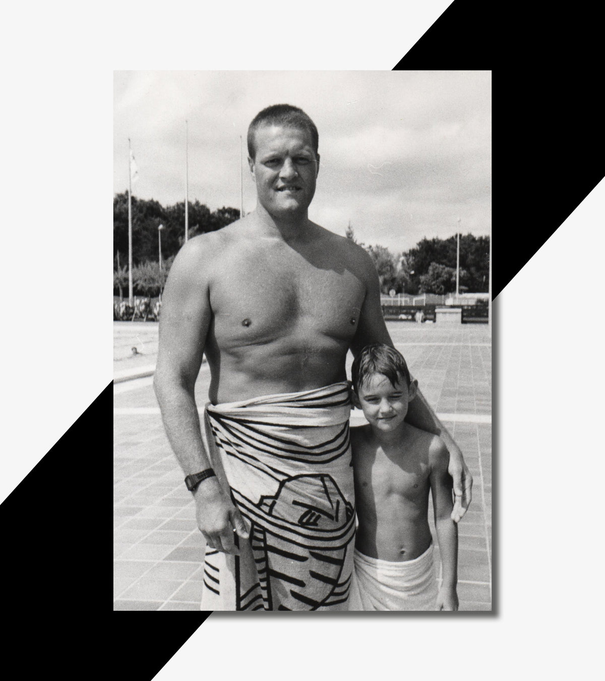 Photo du judoka Frédéric Lebrun et Léo Lebrun enfant